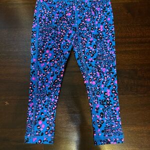Lilly Pulitzer Kids' Leggings in Blue and Pink Leopard Print